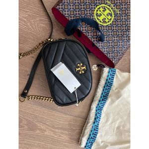 Tory Burch Bag Kira Chevron Small Black Leather